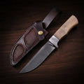 D2 Semi-Tang Hunting Knife with Lacewood Handle