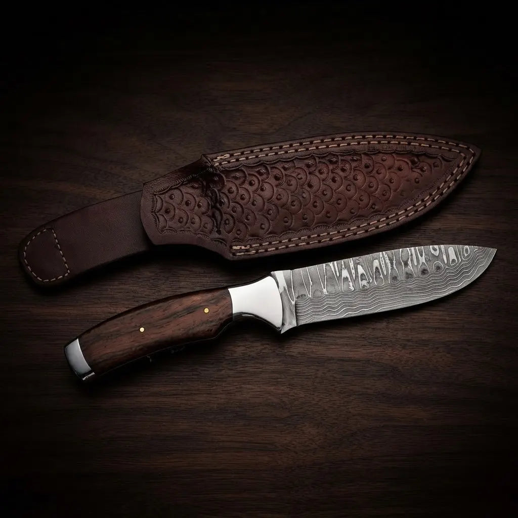 Hunting Bushcraft Knife - VG10 Stainless Damascus Steel Blade
