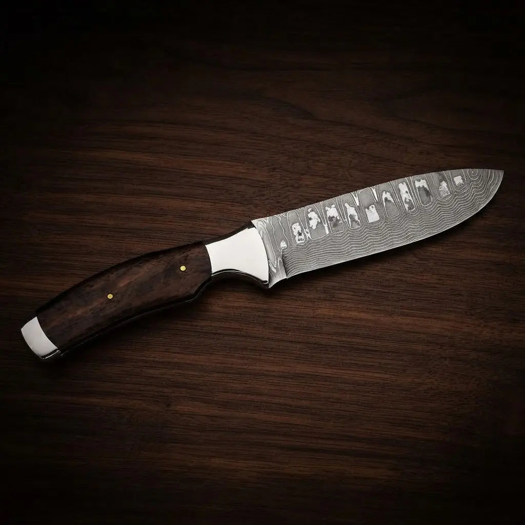 Hunting Bushcraft Knife - VG10 Stainless Damascus Steel Blade