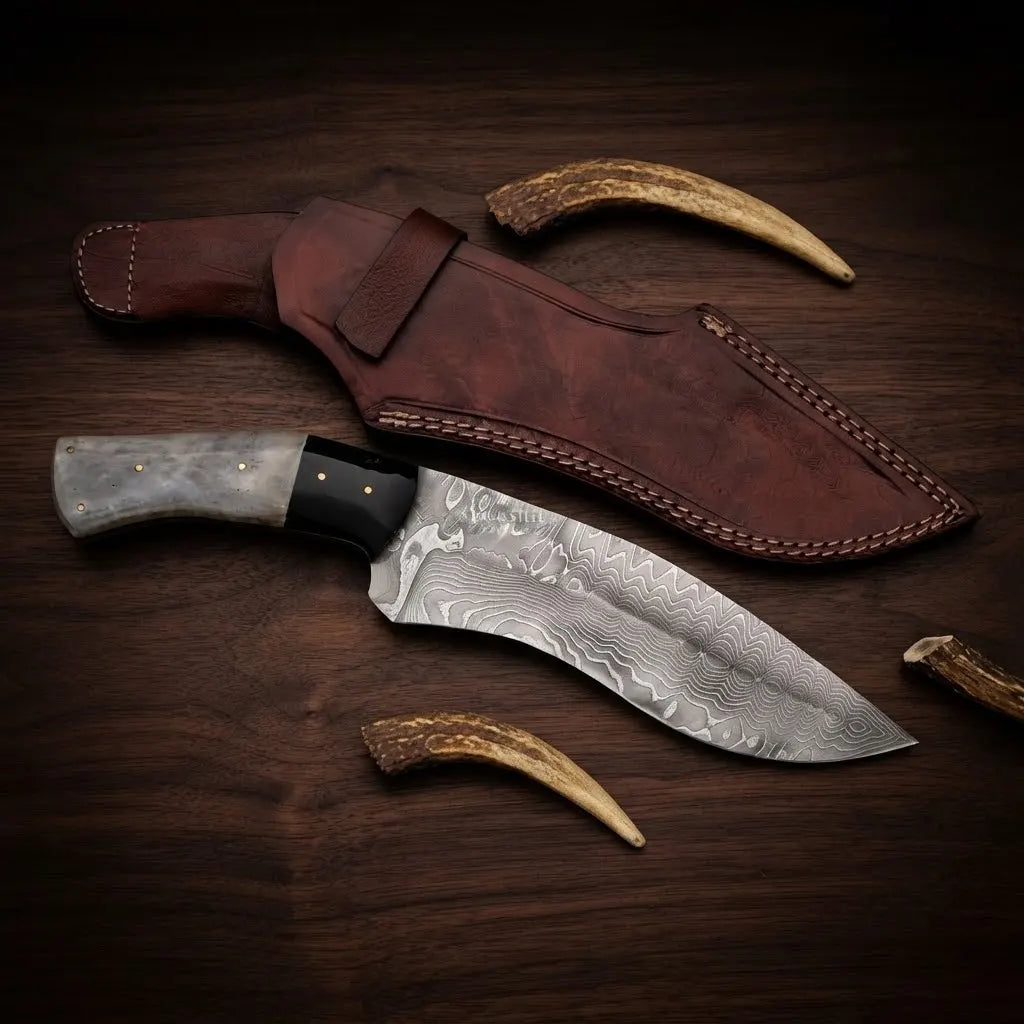 Damascus Kukri Bowie Knife