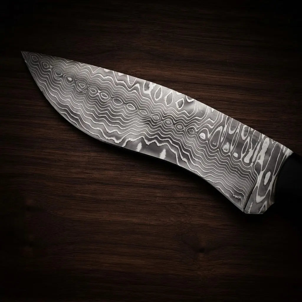 Damascus Kukri Bowie Knife