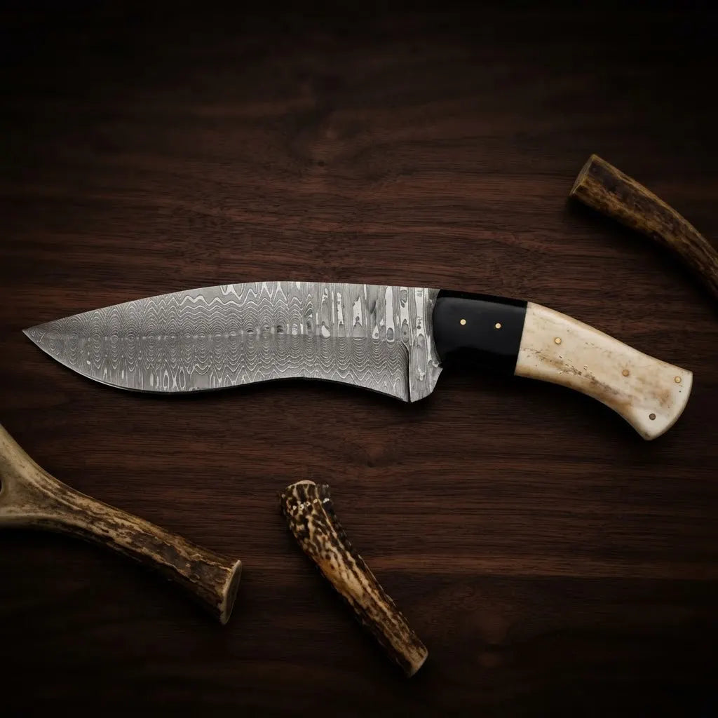 Damascus Kukri Bowie Knife