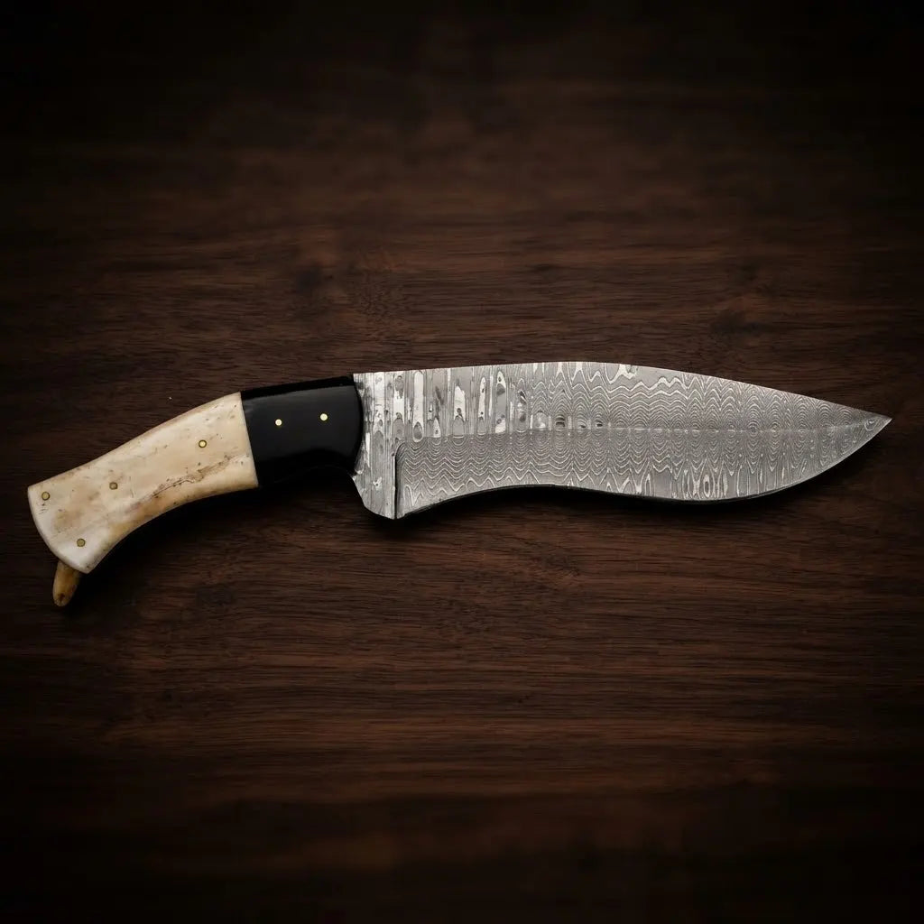 Damascus Kukri Bowie Knife