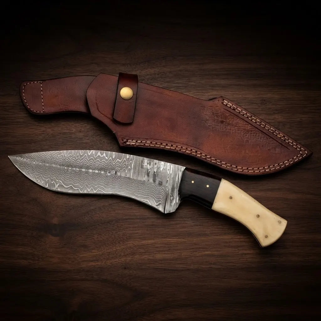 Damascus Kukri Bowie Knife