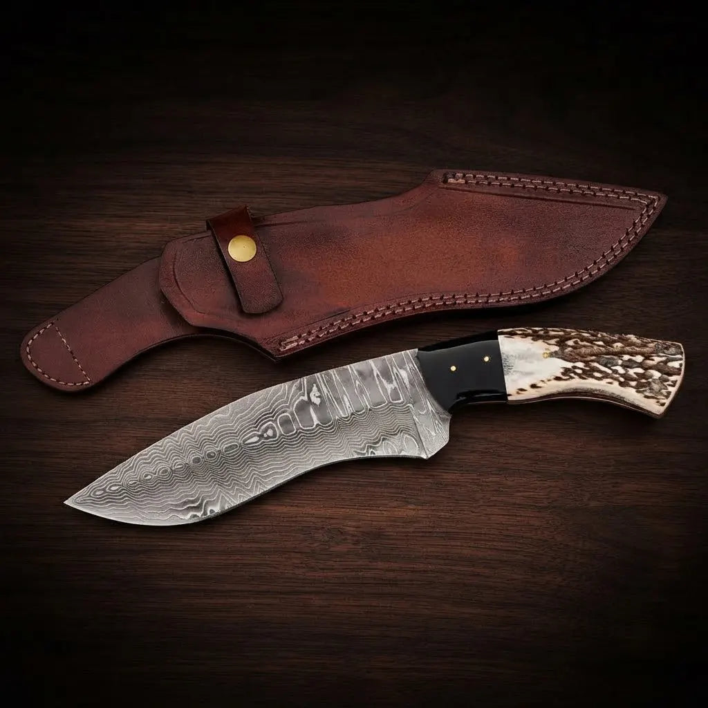 Damascus Kukri Bowie Knife