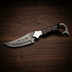 Custom Ringtail Hunting Knife – D2 Blade with Maple leaf Engraved sheath