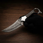 Custom Ringtail Hunting Knife – D2 Blade with Maple leaf Engraved sheath