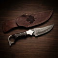 Custom Ringtail Hunting Knife – D2 Blade with Maple leaf Engraved sheath
