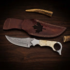 Custom Ringtail Hunting Knife – Stainless Damascus Blade