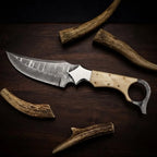 Custom Ringtail Hunting Knife – Stainless Damascus Blade
